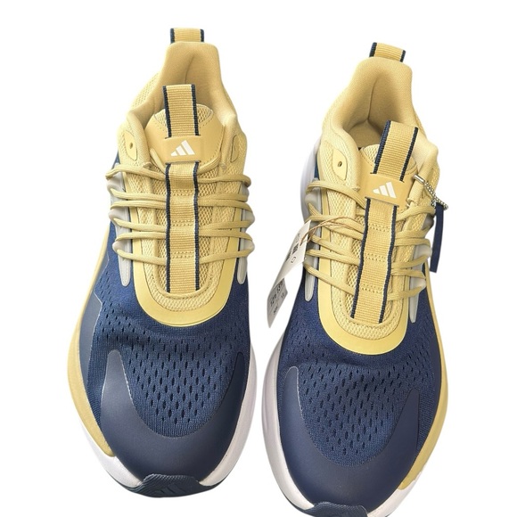 🏈🐝 Georgia Tech Yellow Jackets Adidas Shoes Sz 12.5 AlphaBoost V2 Navy Gold NWT - Picture 2 of 11